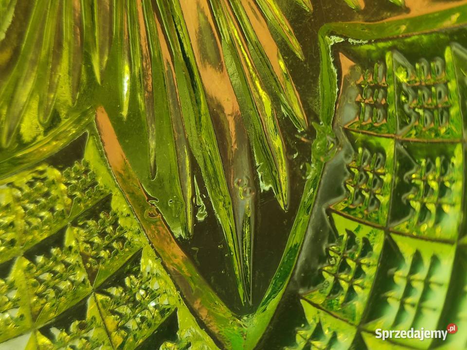 Szkło uranowe George Davidson talerz miska 1896r Kraków