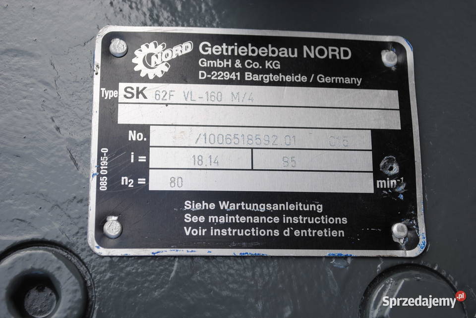 Motoreduktor kołnierzowy 11kw 80obrmin firmy Kargowa