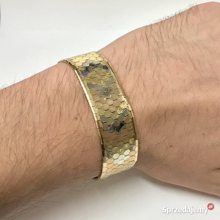 Złota BRANSOLETKA damska 18K TRZY KOLORY ZŁOTA Warszawa