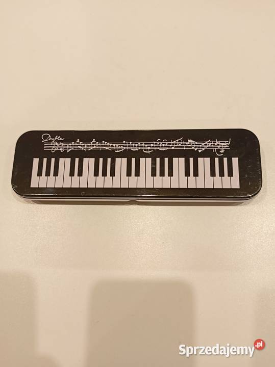 Piórnik metalowy nuty klawiatura fortepianu Łódź
