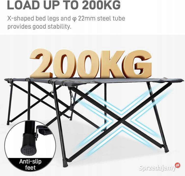 SKŁADANE ŁÓŻKO POLOWE TURYSTYCZNE KEMPINGOWE Pozostałe Myszyniec