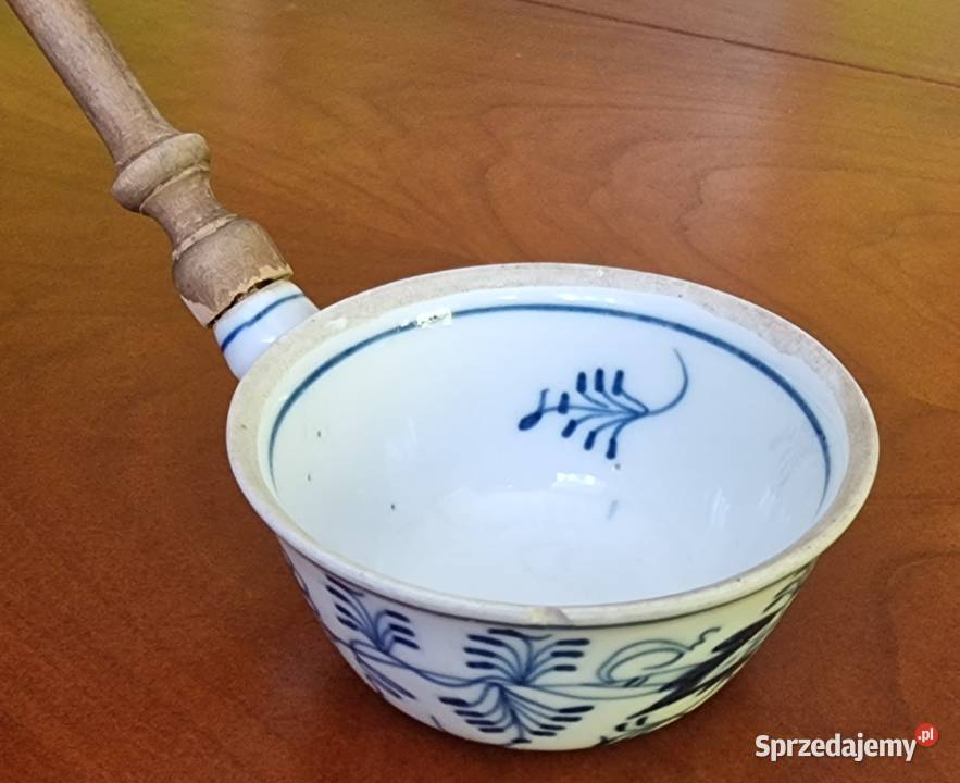 Nabierka Porcelanowa Wzór Kobaltowy Drewniana Poznań