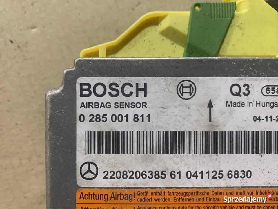 Moduł sensor airbag 0285001811 mercedes s w220 Rok produkcji 2004