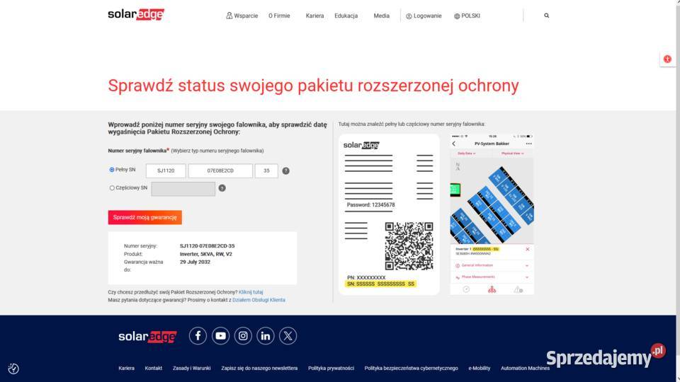 Sprzedam Inwerter SolarEdge SE5K RW0TEBNN4 Kamionki