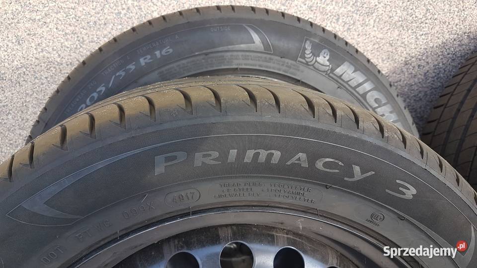 Opona 205 55 R 16 Michelin Primacy 3 felga 5 x wielkopolskie sprzedam