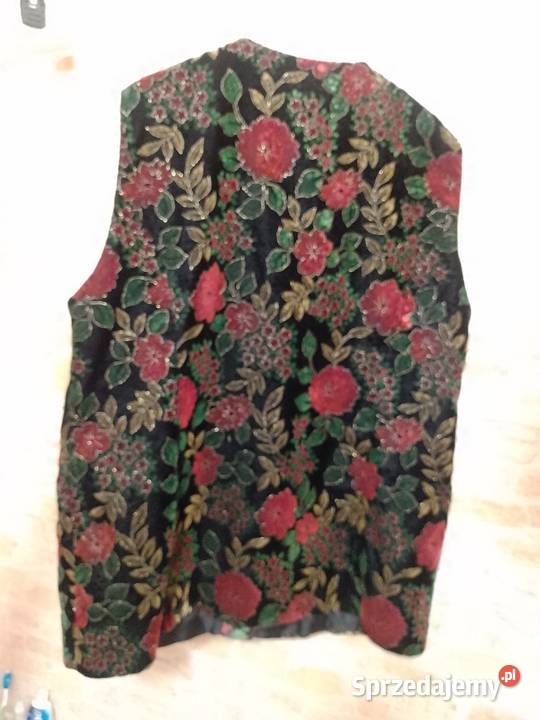 505XL Aksamitna bogato zdobiona kamizelka z Kwiatki małopolskie Kraków