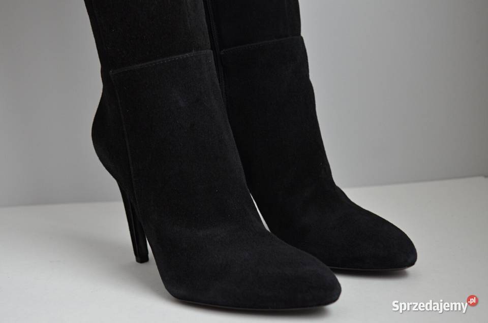 ZAMSZOWA POEZJA calutkie ze skóry kozaki szpilki Białystok