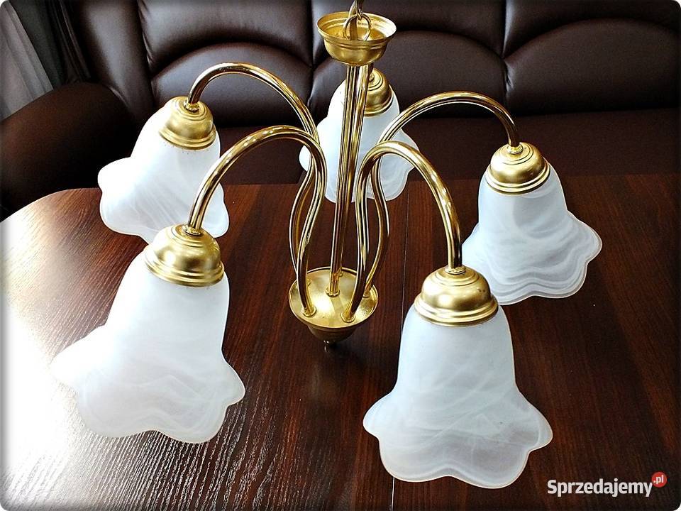 Lampa wisząca Złoty Żyrandol 5 ramienny 8090 Żary