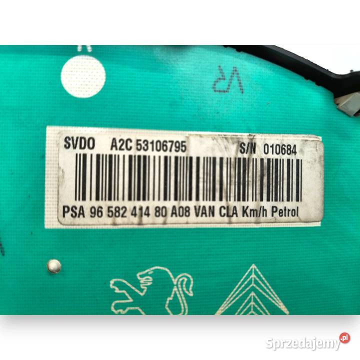 LICZNIK ZEGARY 9658241480 Peugeot 1007 14 8V lubelskie Chełm