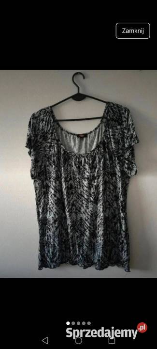 Bluzka wzór jodełkowy krótki rękaw klasyczna podkarpackie Krosno