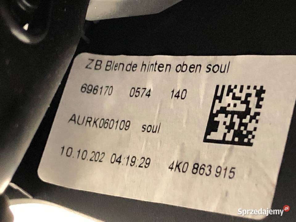 KRATKA NAWIEWU TYŁ AUDI A6 C8 4K0819203A Kombi