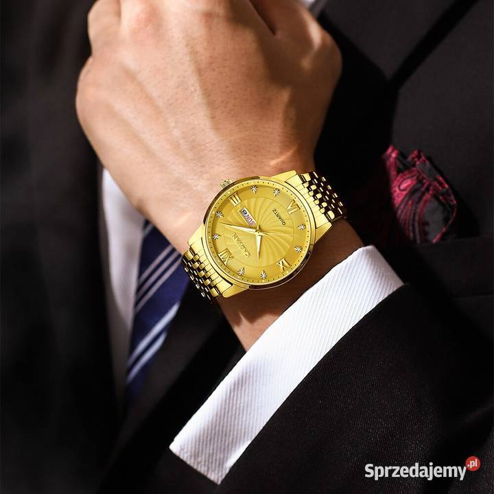 Zegarek męski złoty bransoleta datownik pudełko Gorzów Wielkopolski
