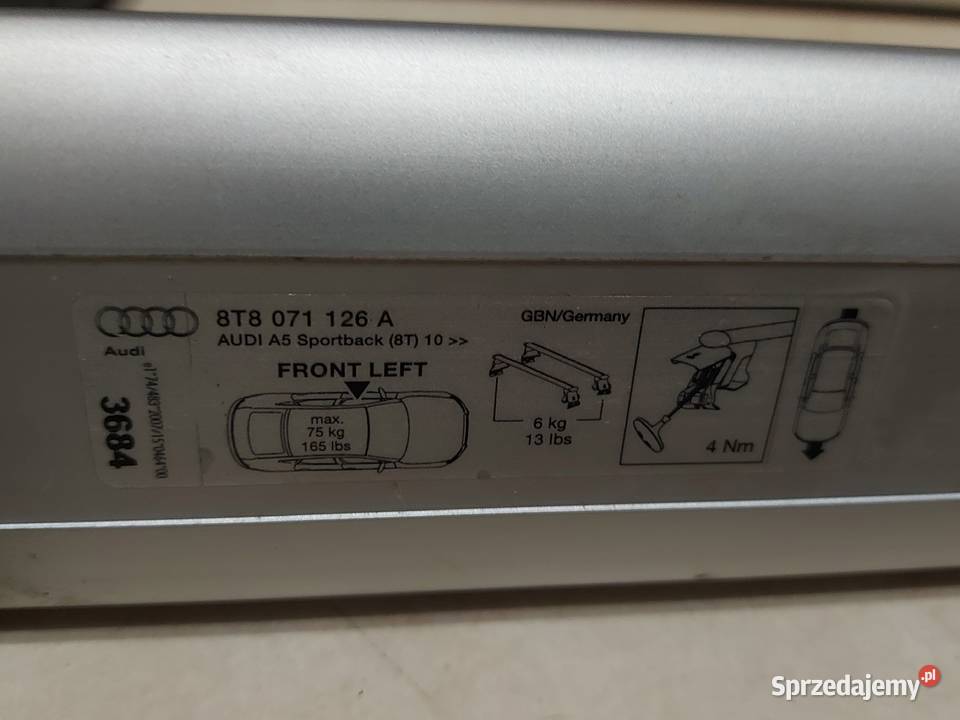 AUDI A5 Sportback 8T8 bagażnik dachowy dolnośląskie Dzierżoniów
