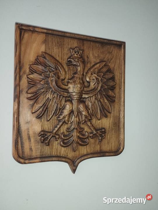 Godło Polska drewno płaskorzeźba orzeł RP śląskie Czechowice-Dziedzice