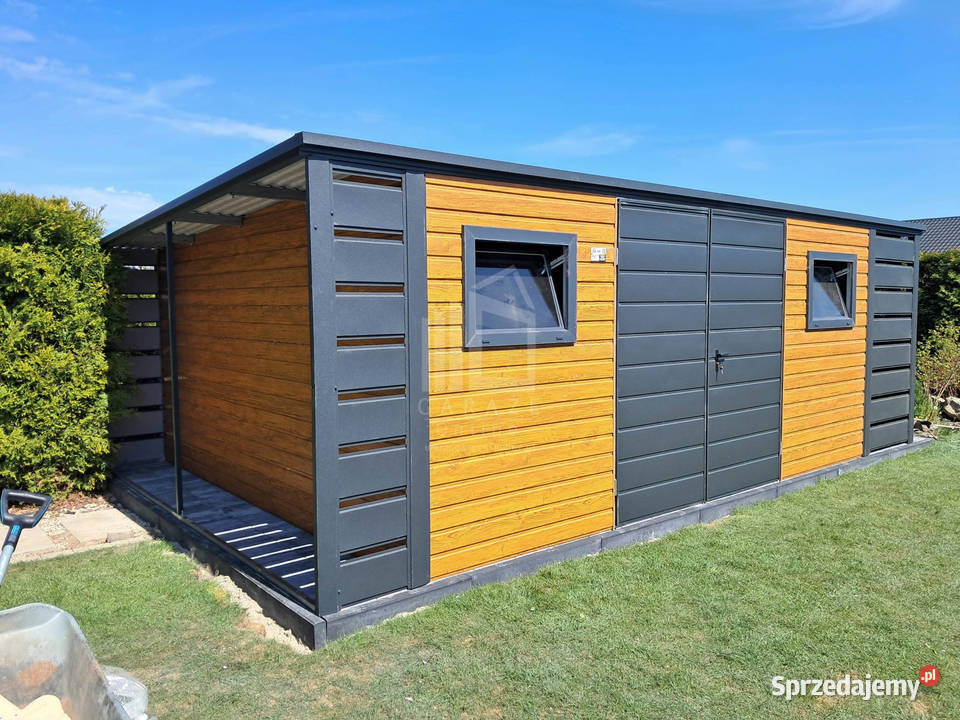 Schowek domek ogrodowy 45x3m wiata 05m brama Ciechanów