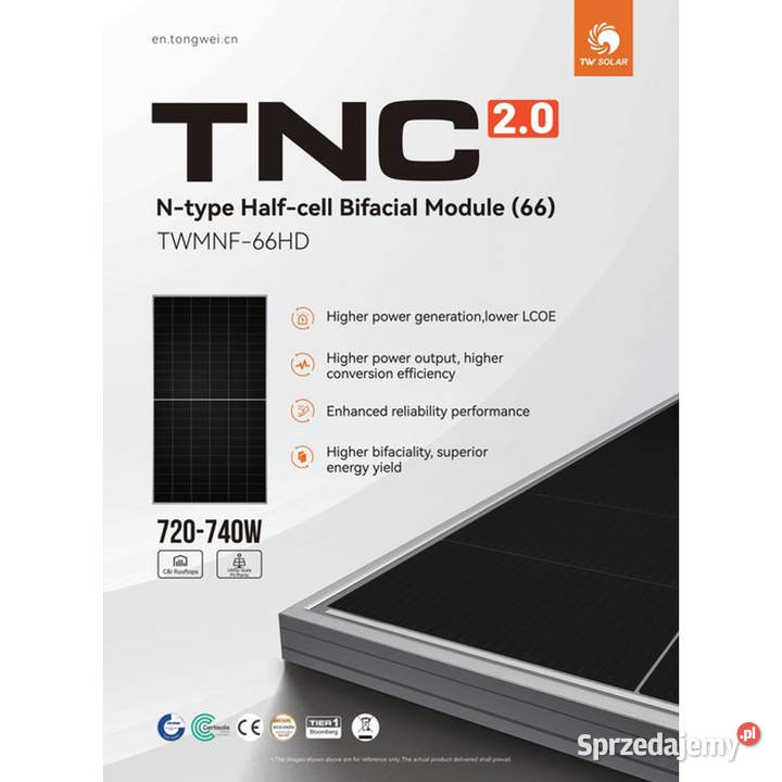 Panel Fotowoltaiczny TW Solar 725W bifacial N