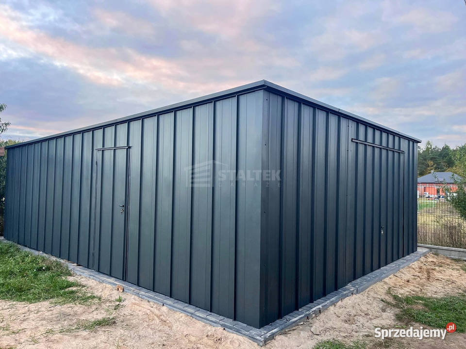 Garaż blaszany 6x8 brama uchylna drzwi blac dach sprzedam