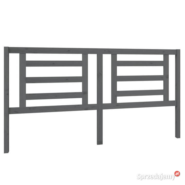 Wezgłowie łóżka szare 186x4x100 lite drewno