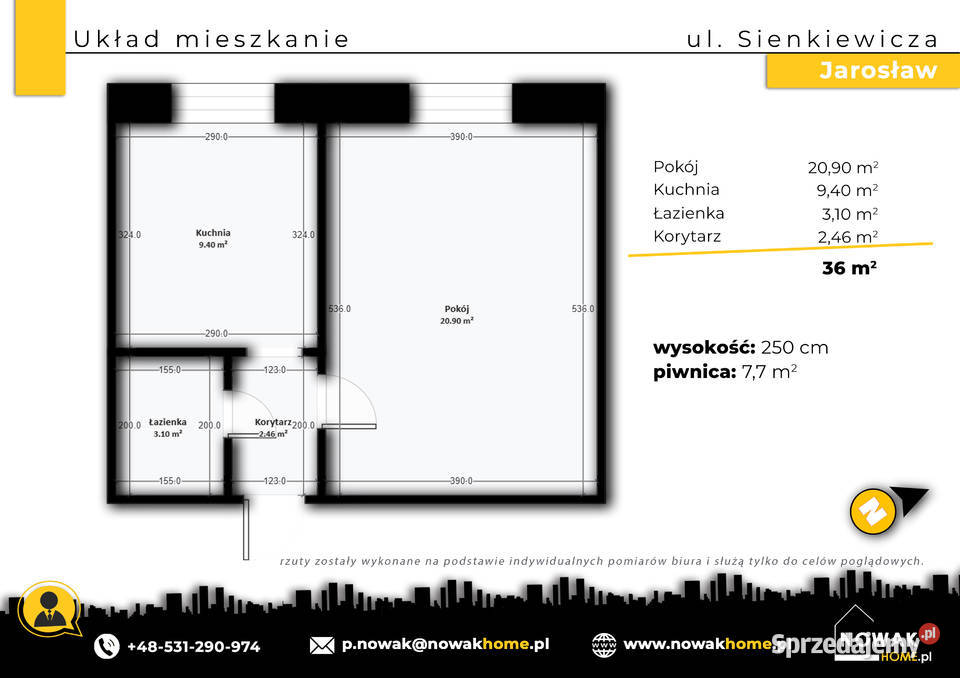 JarosławSienkiewicza 36 m Kawalerka centrum duża Sprzedaż Jarosław sprzedam