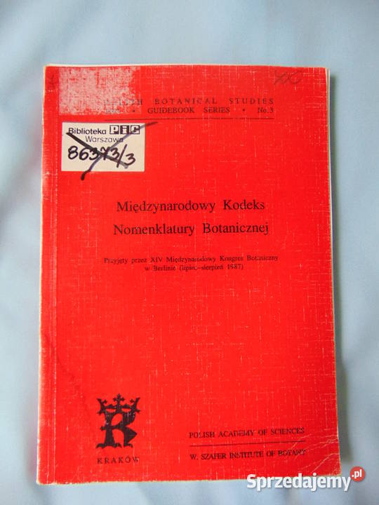 Międzynarodowy Kodeks Nomenklatury Botanicznej ISBN 8385444211 Książki naukowe i popularnonaukowe