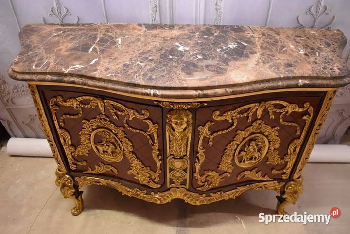 Królewska Drewniana Komoda Barok Okuta Brązem Komody małopolskie Kraków sprzedam