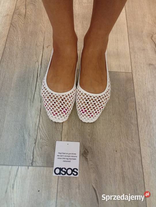 39 ASOS Design Białe siateczkowe baleriny małopolskie Kraków