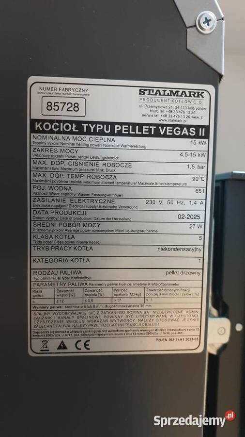 Kocioł Pellet Vegas II 15 kW Stalmark Łomża