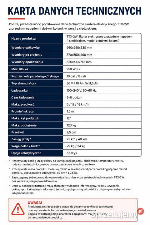 Skuter dls seniorów elektryczny składany