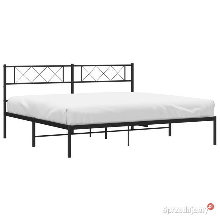 Łóżko Metalowe Czarne Rama Łóżka Ze Stelażem 219cm