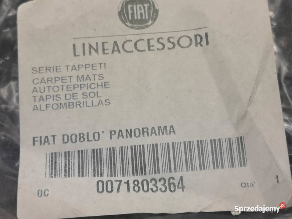 DYWANIKI WELUROWE FIAT DOBLO 20002010 ORYGINALNE sprzedam