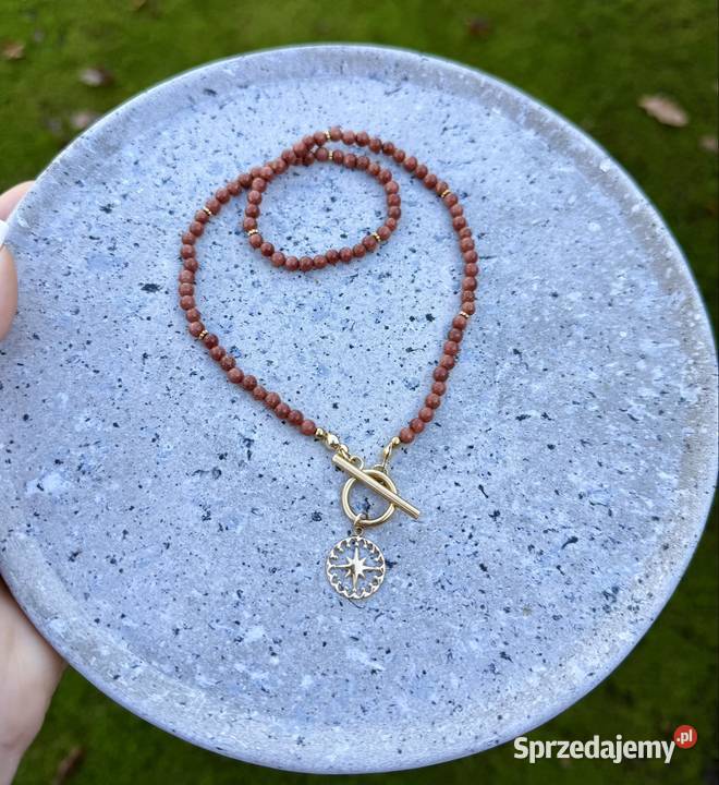 Naszyjnik choker kamienie naturalne piasek Tarnobrzeg