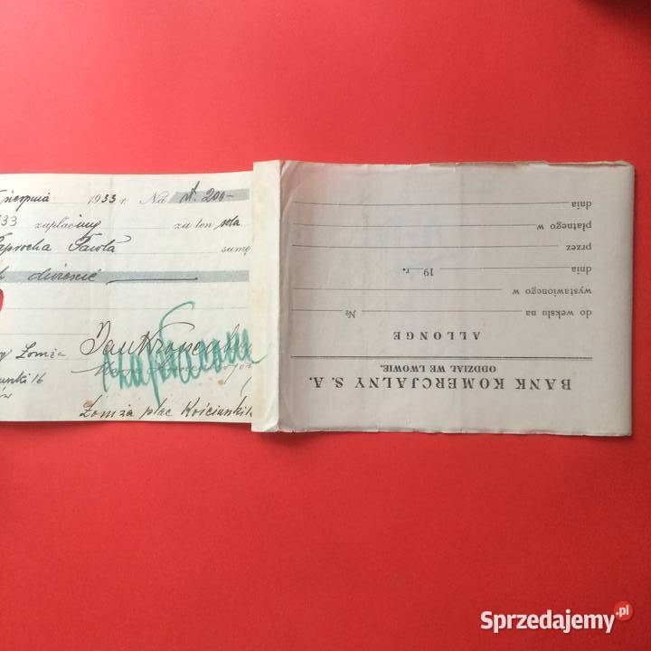 1512 Weksel Wystawiony W Krakowie 9 zachodniopomorskie Szczecin