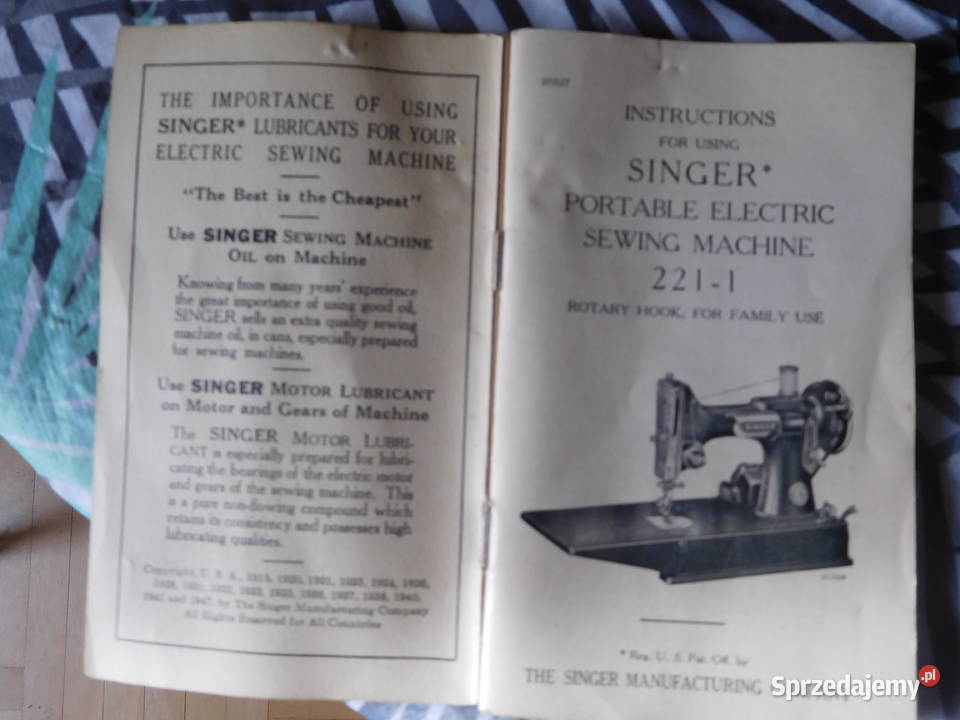 Elektryczna maszyna do szycia SINGER 1940 USA Pozostałe Warszawa