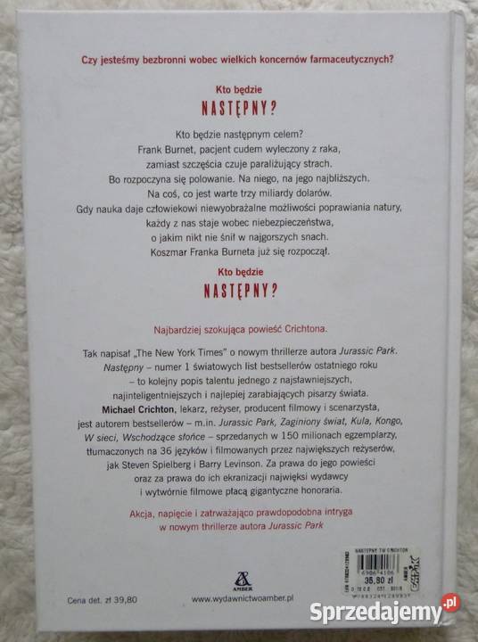 Następny Michael Crichton mazowieckie Warszawa