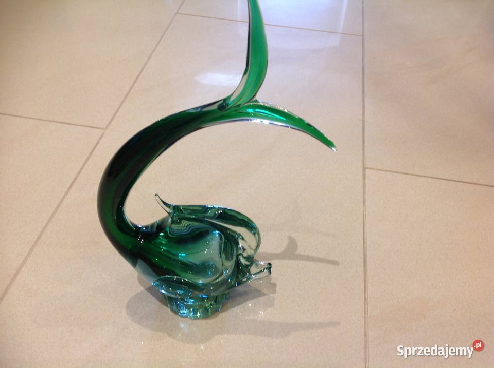 Stara Szklana Ryba Zielone Szkło Dekoracja sprzedam