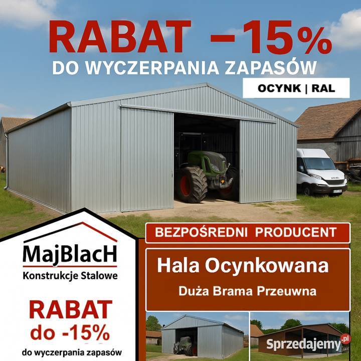 A12Rabat 15 na Garaż Blaszany Ocynkowany Wiata Sprzedaż Oświęcim