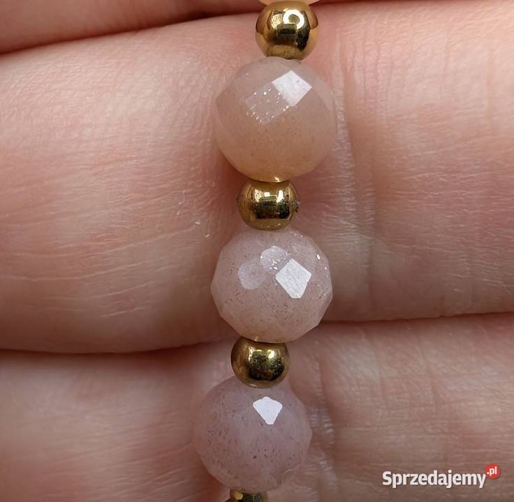 Bransoletka różaniec kamień słoneczny krzyżyk Warszawa sprzedam