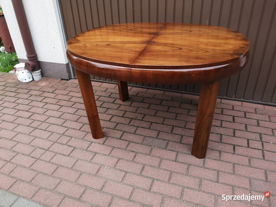 Stół ArtDeco Orzech Beczka 130 Antyk Stary Antyki, Sztuka, Kolekcje Swarzędz
