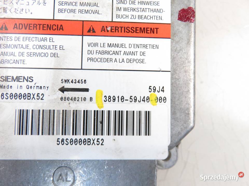 MODUŁ AIRBAG SUZUKI LIANA 3891059J40