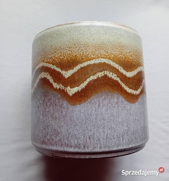 Niemiecka ceramiczna osłonka doniczki sygnowana Koźminek