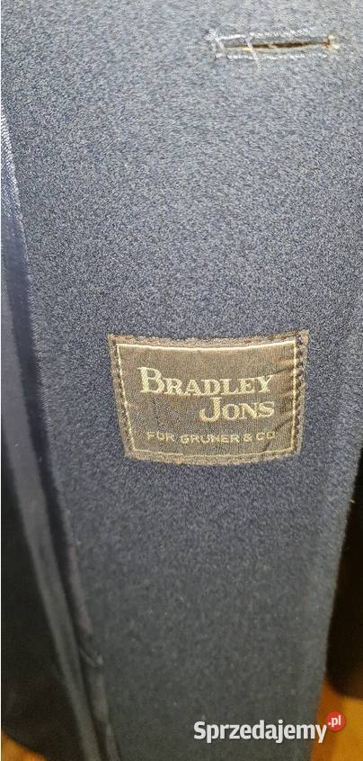 Oficerski płaszcz Vintage PRL Granatowy Vintage