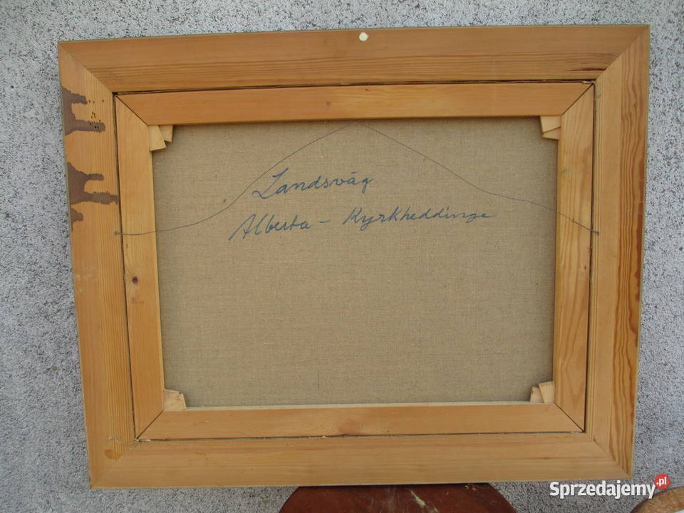 Obraz olejny Polna droga Szwecja lata 80 Lublin sprzedam