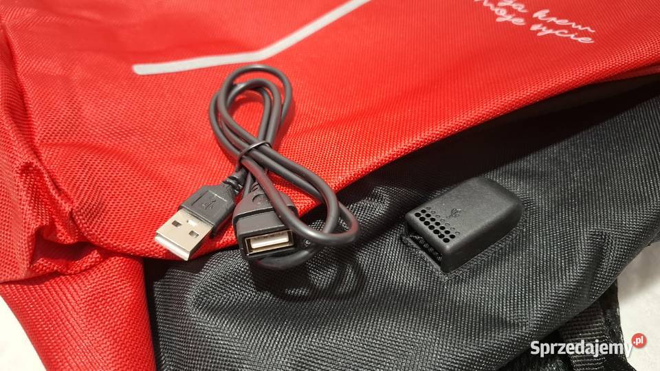 Plecak antykradzieżowy powerbank USB 13x28x38 śląskie Czeladź sprzedam