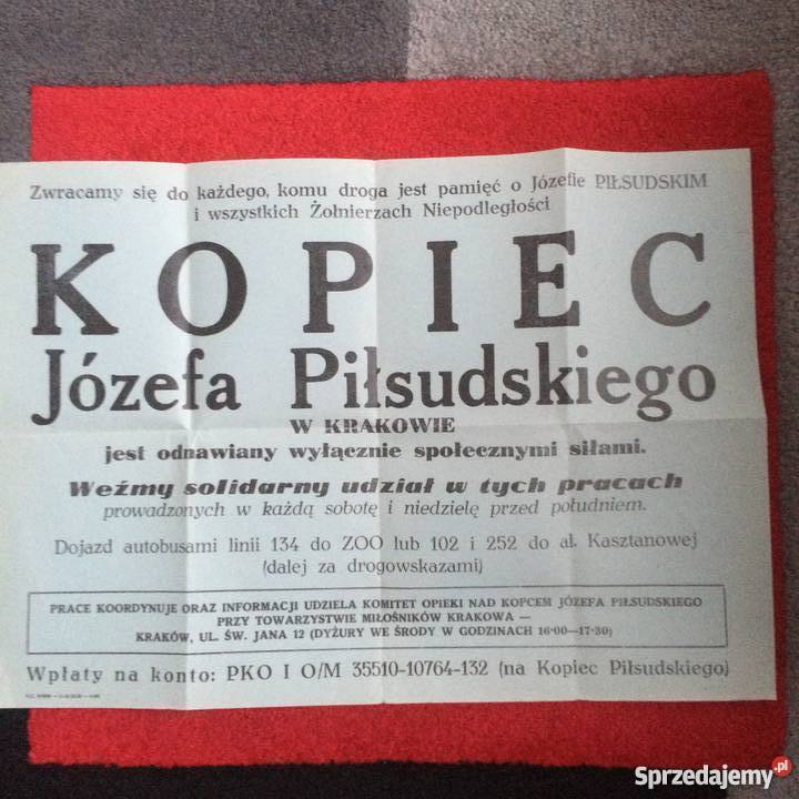 857 Kopiec Józefa Piłsudskiego Ulotka Szczecin sprzedam