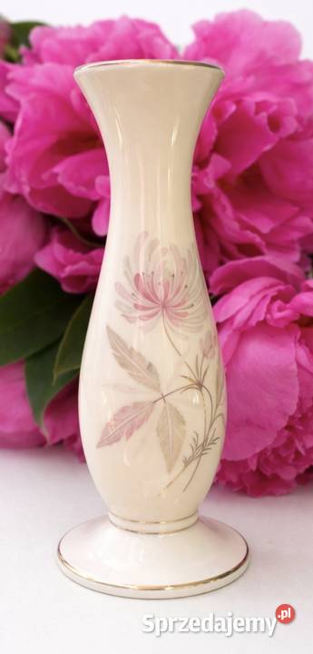 Bawaria z koronąwazon w kwiaty z bawarskiej Porcelana i szkło łódzkie Pabianice
