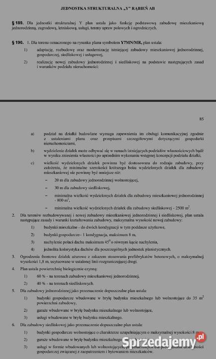 Działka budowlana Rąbień AB sprzedam