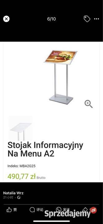 Stojak informacyjny na Menu A2 Tczew