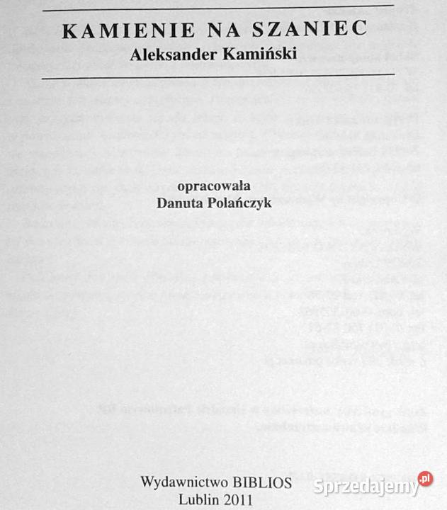 Kamienie na szaniec Aleksander Kamiński Chełm