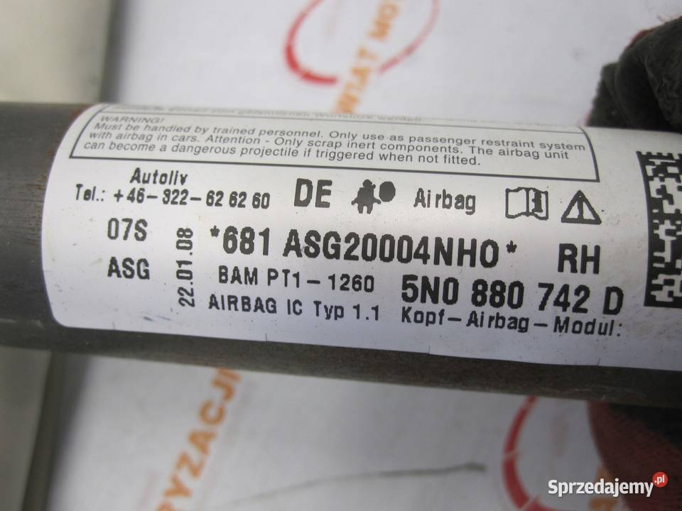 VOLKSWAGEN TIGUAN 5N 08r kurtyna prawa Kielce