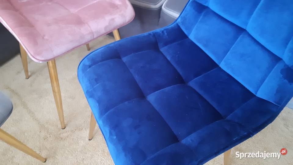 Krzesłokrzesła glamour welur złote nogi 51cm Ostrowiec Świętokrzyski